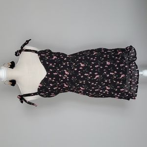 NEW Missguided Floral Tie Shoulder Mini Dress